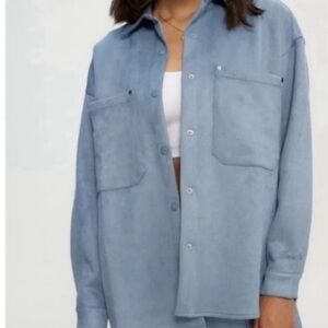 NWT Blue “suede” shacket from Kuwalla Tee - Montreal Overcoat